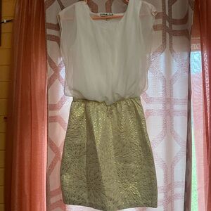 Off white & gold dress